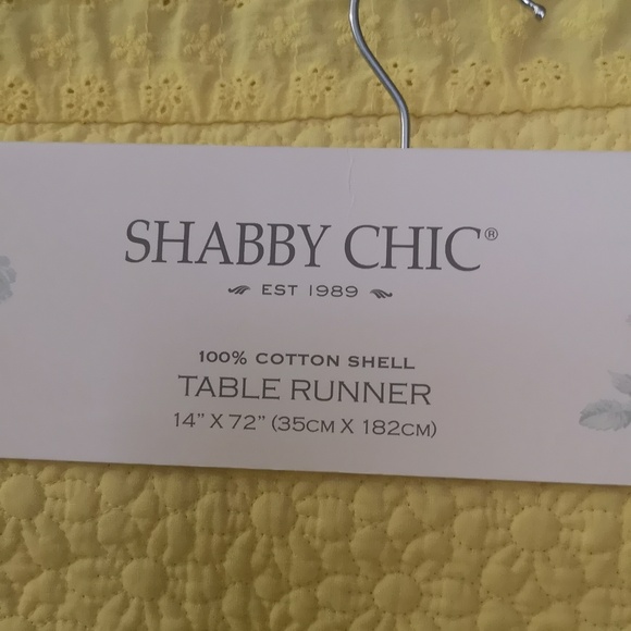 Brand New with Tags Shabby Chic Table Runner Quilted Yellow Daisy w Ruffle Edge - Picture 2 of 4